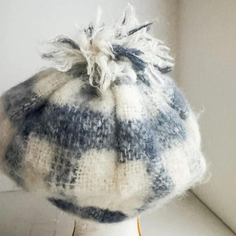 Donegal Design Ivory Blue Wool Hat M/L
